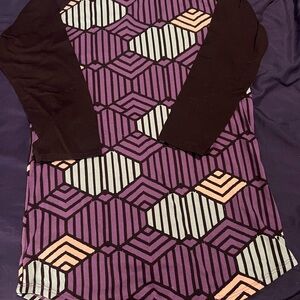 LuLaRoe Purple and Black Geometric Top